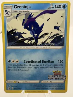 Greninja Black Star promo SWSH305 Pokemon Illustration contest 2022 NM - Image 1