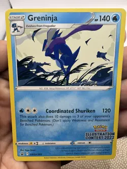 Greninja Black Star promo SWSH305 Pokemon Illustration contest 2022 NM - Image 2