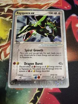 Pokemon Rayquaza ex 97/97 Dragon Holo Rare Heavily Played - Image 1