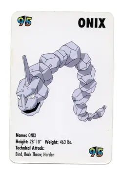 Onix #95 KFC Pokemon mini card promo 1998 - Image 1