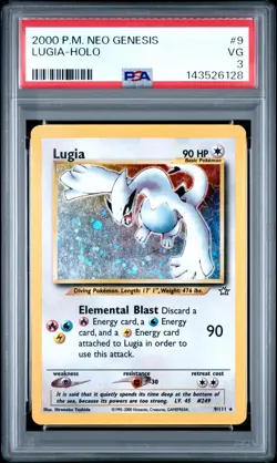 2000 POKEMON NEO GENESIS #9 LUGIA-HOLO PSA 3 - Image 1