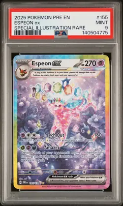 2025 POKEMON PRISMATIC EVOLUTIONS SPECIAL ILLUSTRATION RARE ESPEON EX PSA 9 - Image 1