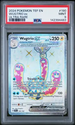 2024 POKEMON TEF EN-TEMPORAL FORCES ULTRA RARE #190 WUGTRIO EX PSA 9 - Image 1