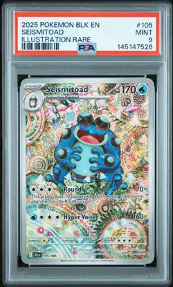 2025 POKEMON BLK EN-BLACK BOLT ILLUSTRATION RARE #105 SEISMITOAD PSA 9 - Image 1