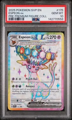 2025 POKEMON SVP PROMO PREMIUM FIGURE COLLECTION #175 ESPEON EX PSA 10 - Image 1
