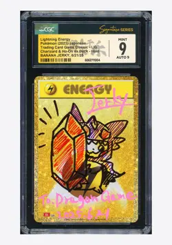 Pokemon CGC 9 AUTO 9 Lightning Energy Holo Jerky 2023 #LIG CLL Japanese - Image 1