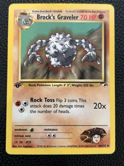 Brock's Graveler - 1st Edition - 40/132 Gym Heroes - Pokemon TCG - 2000 - Image 1