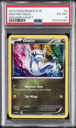 2012 POKEMON BLACK & WHITE DRAGON VAULT #2 DRATINI-HOLO PSA 6 - Image 1