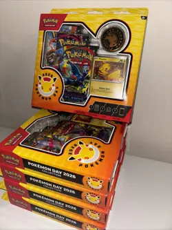 Pokemon TCG Pokemon Day 2026 Collection Box Pikachu Boosters Sealed (Lot of 5) - Image 3