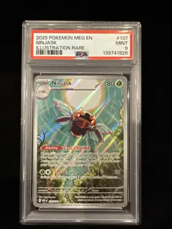2025 Pokemon Ninjask PSA 9 #137 Illustration Rare Mega Evolution - Image 1