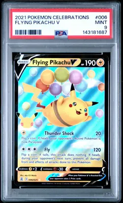2021 POKEMON CELEBRATIONS #006 FLYING PIKACHU V PSA 9 - Image 1