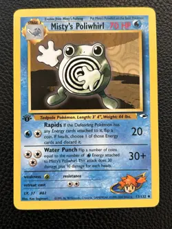 Pokemon 1st Edition Gym Heroes Misty's Poliwhirl 53/132 NS1 - Image 1