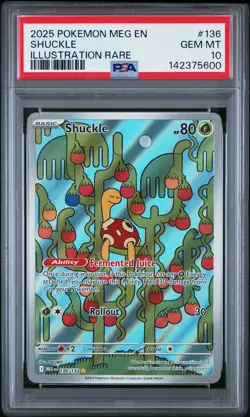 2025 POKEMON MEG EN-MEGA EVOLUTION ILLUSTRATION RARE #136 SHUCKLE PSA 10 - Image 1