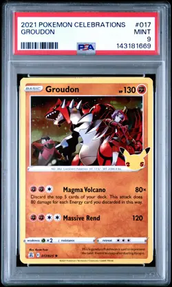 2021 POKEMON CELEBRATIONS #017 GROUDON PSA 9 - Image 1