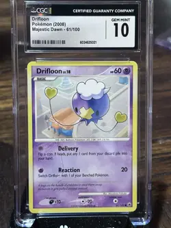 Pokemon TCG Drifloon Majestic Dawn 61/100 Regular Common CGC 10 Gem Mint - Image 1
