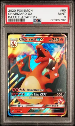 2020 POKEMON BATTLE ACADEMY #60 CHARIZARD GX PSA 9 MINT HOLO - Image 1