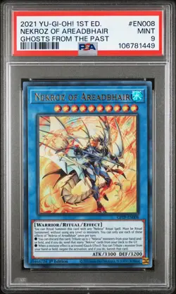2021 YU-GI-OH! GHOSTS FROM THE PAST 1ST EDITIO #EN008 NEKROZ OF AREADBHAIR PSA 9 - Image 1