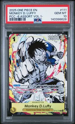 2025 ONE PIECE PREMIUM COLLECTION-6 ASSORT VOL.1- #111 MONKEY D. LUFFY PSA 10 - Image 1