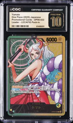 2025 ONE PIECE JAPANESE PROMO CARD LEADER LECAFIG PACK-IN YAMATO CGC 10 PRISTINE - Image 1