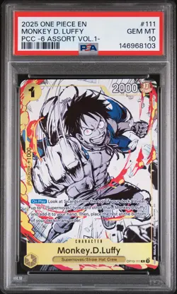 2025 ONE PIECE PREMIUM COLLECTION-6 ASSORT VOL.1- #111 MONKEY D. LUFFY PSA 10 - Image 1