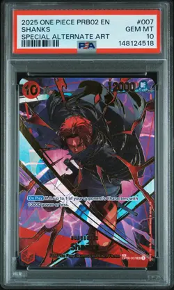 2025 ONE PIECE PRB02-PREMIUM BOOSTER SPECIAL ALTERNATE ART VOL.2 SHANKS PSA 10 - Image 1