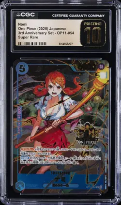 2025 ONE PIECE JPN 3RD ANNIVERSARY SET SUPER RARE #OP11-054 NAMI CGC 10 PRISTINE - Image 1