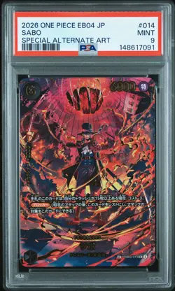 2026 ONE PIECE JPN EB04-EGGHEAD CRISIS SPECIAL ALTERNATE ART #014 SABO PSA 9 - Image 1