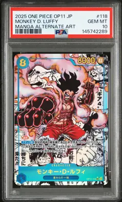 2025 ONE PIECE JPN A FIST OF DIVINE SPEED MANGA ALT ART MONKEY D. LUFFY PSA 10 - Image 1