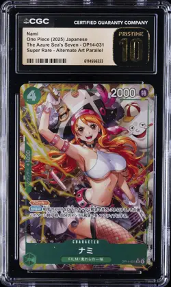 2025 ONE PIECE JPN THE AZURE SEA'S SEVEN ALT ART #OP14-031 NAMI CGC 10 PRISTINE - Image 1