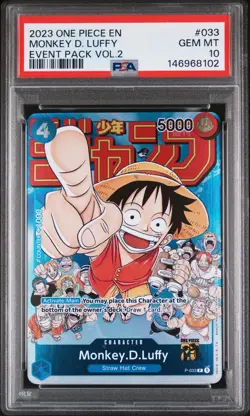 2023 ONE PIECE PROMOS EVENT PACK VOL.2 #033 MONKEY D. LUFFY PSA 10 - Image 1