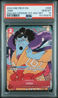 2024 ONE PIECE ENGLISH VERSION 1ST ANNIVERSARY SET #005 JINBE PSA 10 - Image 1