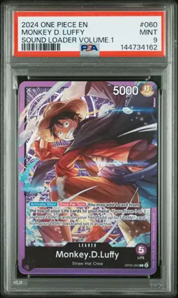 2024 ONE PIECE PROMOS SOUND LOADER VOLUME.1 #060 MONKEY D. LUFFY PSA 9 - Image 1
