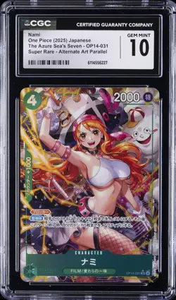 2025 ONE PIECE JPN THE AZURE SEA'S SEVEN ALTERNATE ART #OP14-031 NAMI CGC 10 - Image 1