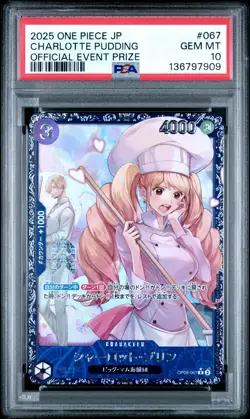 2025 ONE PIECE JPN PROMOS OFFICIAL EVENT PRIZE #067 CHARLOTTE PUDDING PSA 10 - Image 1