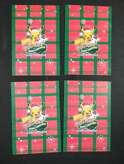Pokemon 2024 Card Database Christmas Set Mario Luigi Pikachu 4x Green Strip Holo - Image 2