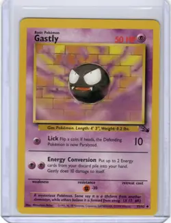 Gastly Non-Holo WOTC Pokemon Card 33/62 Fossil Set- 195 - Image 1