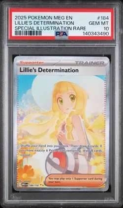 2025 Pokemon Mega Evolutions Lillie's Determination SIR #184 PSA 10 GEM MINT - Image 1