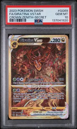 2023 POKEMON SWORD & SHIELD CROWN ZENITH SECRET FULL ART/GIRATINA VSTAR PSA 10 - Image 1