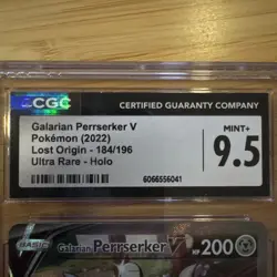 2022 Pokemon Sword & Shield Lost Origin Full Art/ Galarian Perrserker V CGC 9.5 - Image 3
