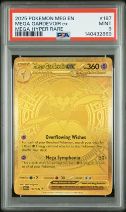 2025 POKEMON MEG EN-MEGA EVOLUTION MEGA HYPER RARE #187 MEGA GARDEVOIR EX PSA 9 - Image 1