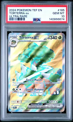 2024 POKEMON TEF EN-TEMPORAL FORCES ULTRA RARE #185 TORTERRA EX PSA 10 - Image 1