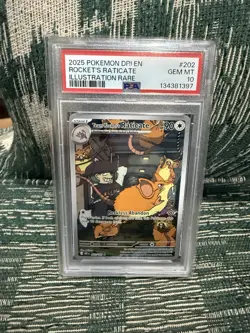 2025 POKEMON SV DRI EN #202/182 TEAM ROCKET'S RATICATE ILLUSTRATION RARE PSA 10 - Image 1