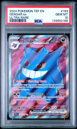 2024 POKEMON TEF EN-TEMPORAL FORCES ULTRA RARE #193 GENGAR EX PSA 10 - Image 1