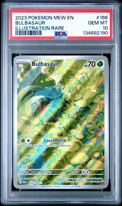 2023 POKEMON MEW EN-151 ILLUSTRATION RARE #166 BULBASAUR PSA 10 - Image 1