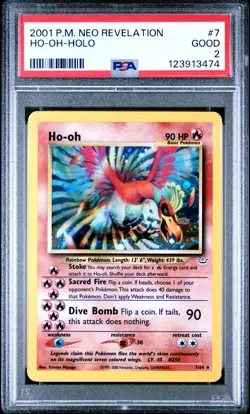 2001 POKEMON NEO REVELATION #7 HO-OH-HOLO PSA 2 - Image 1