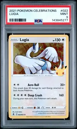 2021 POKEMON CELEBRATIONS #022 LUGIA PSA 9 - Image 1