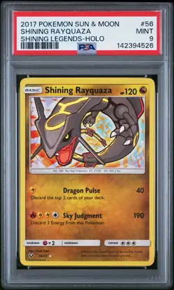 2017 POKEMON SUN & MOON SHINING LEGENDS #56 SHINING RAYQUAZA-HOLO PSA 9 - Image 1