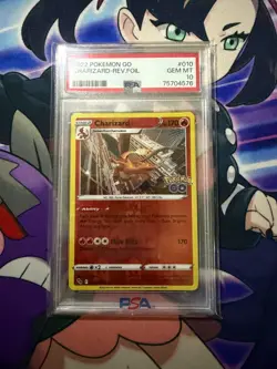 2022 Pokemon Go Charizard Reverse Holo 010/078 PSA 10 GEM MINT - Image 1