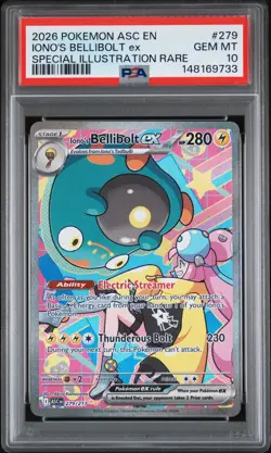 2026 POKEMON ASC SPECIAL ILLUSTRATION RARE #279 IONO'S BELLIBOLT EX PSA 10 - Image 1