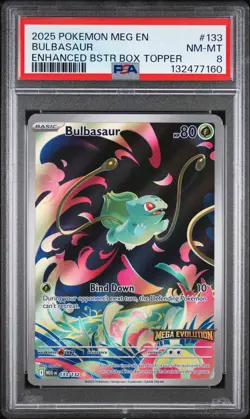 2025 POKEMON MEG EN-MEGA EVOLUTION ENHANCED BOOSTER BOX TOPPER BULBASAUR PSA 8 - Image 1